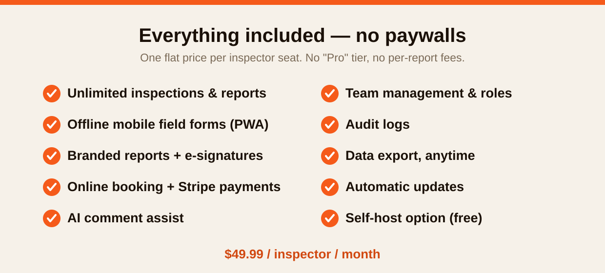 Everything included — no paywalls